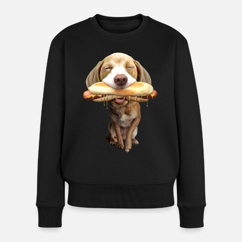Hotdog - Frauen Premium Bio Pullover - Schwarz
