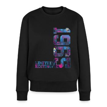 61. GEBURTSTAG 61 JAHRE LIMITED EDITION 1965 - Frauen Premium Bio Pullover - Schwarz - Vorne - Julia (174cm)