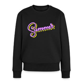 Summer - Frauen Premium Bio Pullover - Schwarz - Vorne - Julia (174cm)