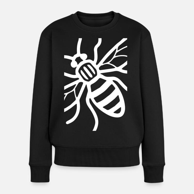 Manchester Bee (White) - Women's Premium Organic Jumper - black