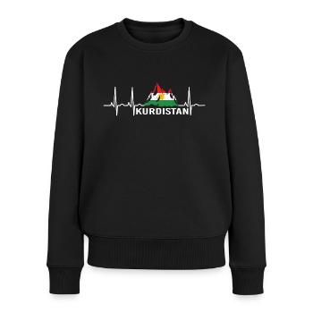 Kurdistan Flagge Bakur Bashur Rojava Rojhlt Newroz - Frauen Premium Bio Pullover - Schwarz - Vorne - Julia (174cm)
