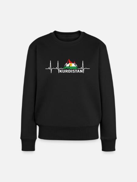 Kurdistan Flagge Bakur Bashur Rojava Rojhlt Newroz - Frauen Premium Bio Pullover - Schwarz