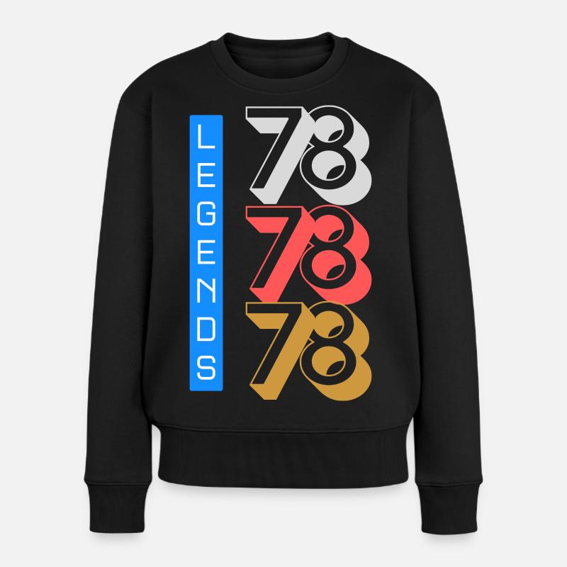 Legends 1978 Muster - Frauen Premium Bio Pullover - Schwarz