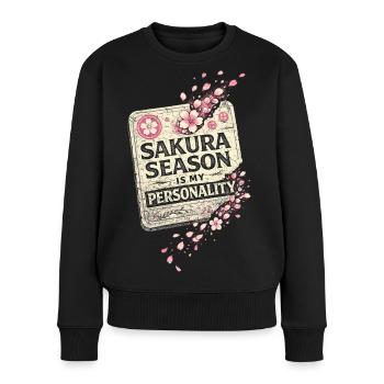 Kirschblüten Sakura Is My Personality Kirschblüte - Frauen Premium Bio Pullover - Schwarz - Vorne - Julia (174cm)