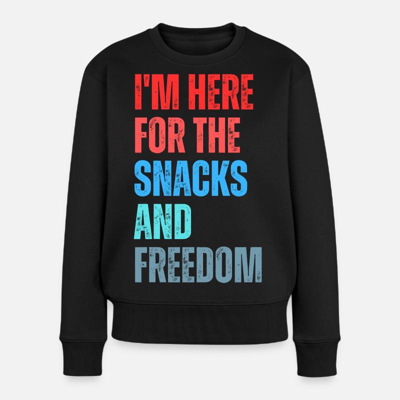 Slogan du plaisir de grignoter et liberté - Pull Premium bio Femme - noir