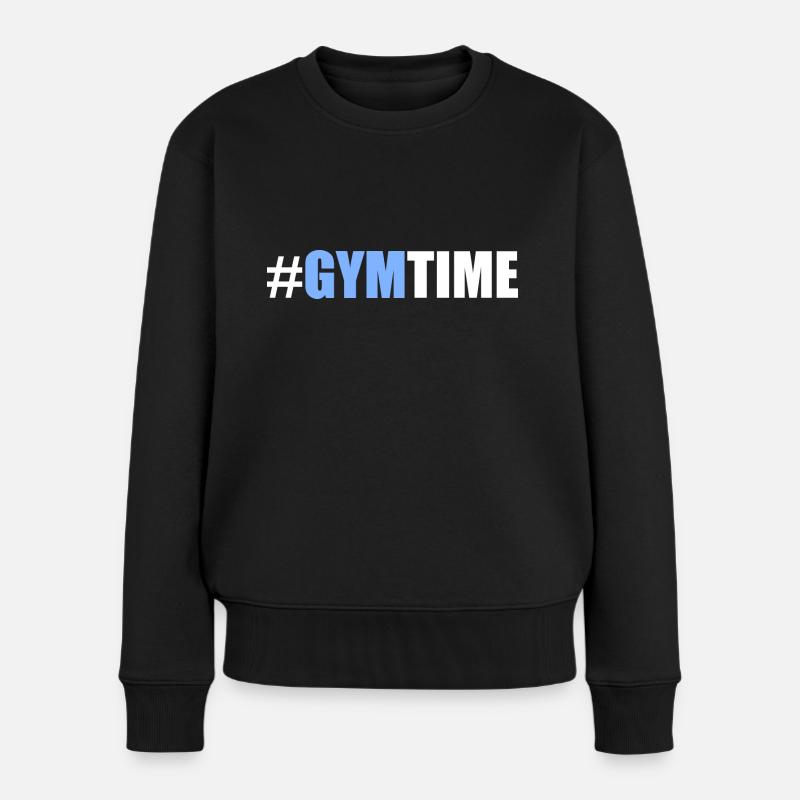 Gym time - Frauen Premium Bio Pullover - Schwarz