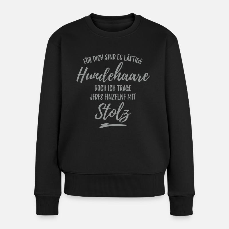 Stolzer Hundehaare-Träger - Frauen Premium Bio Pullover - Schwarz