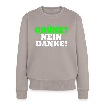 Grüne Nein Danke - Frauen Premium Bio Pullover - Taupe - Vorne - Julia (174cm)