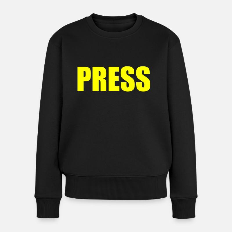 Press - Frauen Premium Bio Pullover - Schwarz