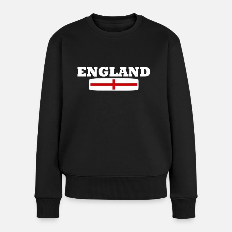 England - Frauen Premium Bio Pullover - Schwarz
