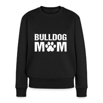 Bulldog Mom Bulldoggen - Frauen Premium Bio Pullover - Schwarz - Vorne - Julia (174cm)