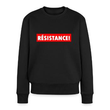 Résistance - Pull Premium bio Femme - noir - Devant - Julia (174cm)