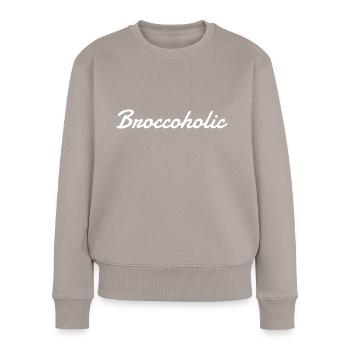jokes cruelty-free global warming cruelty free - Frauen Premium Bio Pullover - Taupe - Vorne - Julia (174cm)