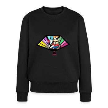 Japan Samurai Ninja Hamster Sword Fan Asia - Women's Premium Organic Jumper - black - Front - Julia (174cm)