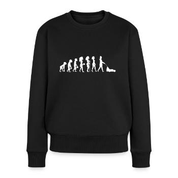 Evolution jardinière blanc - Pull Premium bio Femme - noir - Devant - Julia (174cm)