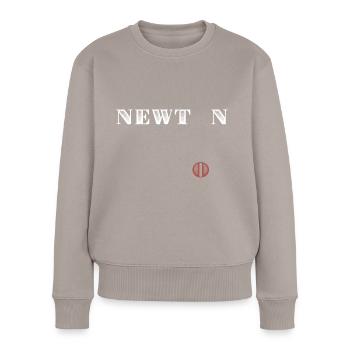 Isaac Newton - Frauen Premium Bio Pullover - Taupe - Vorne - Julia (174cm)