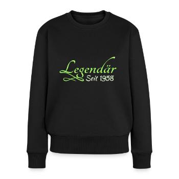 1958 - Frauen Premium Bio Pullover - Schwarz - Vorne - Julia (174cm)
