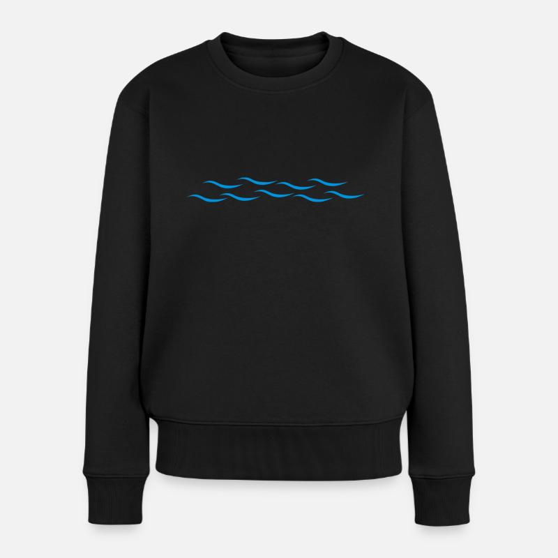 Waves - Women's Premium Organic Jumper - black