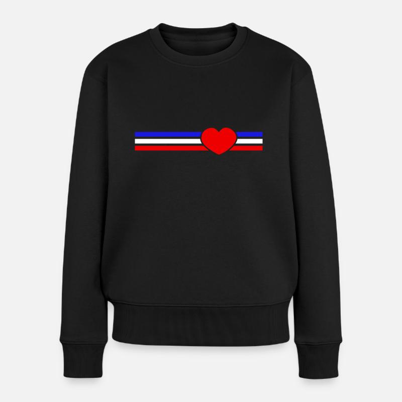 Schleswig-Holstein Herz - Frauen Premium Bio Pullover - Schwarz