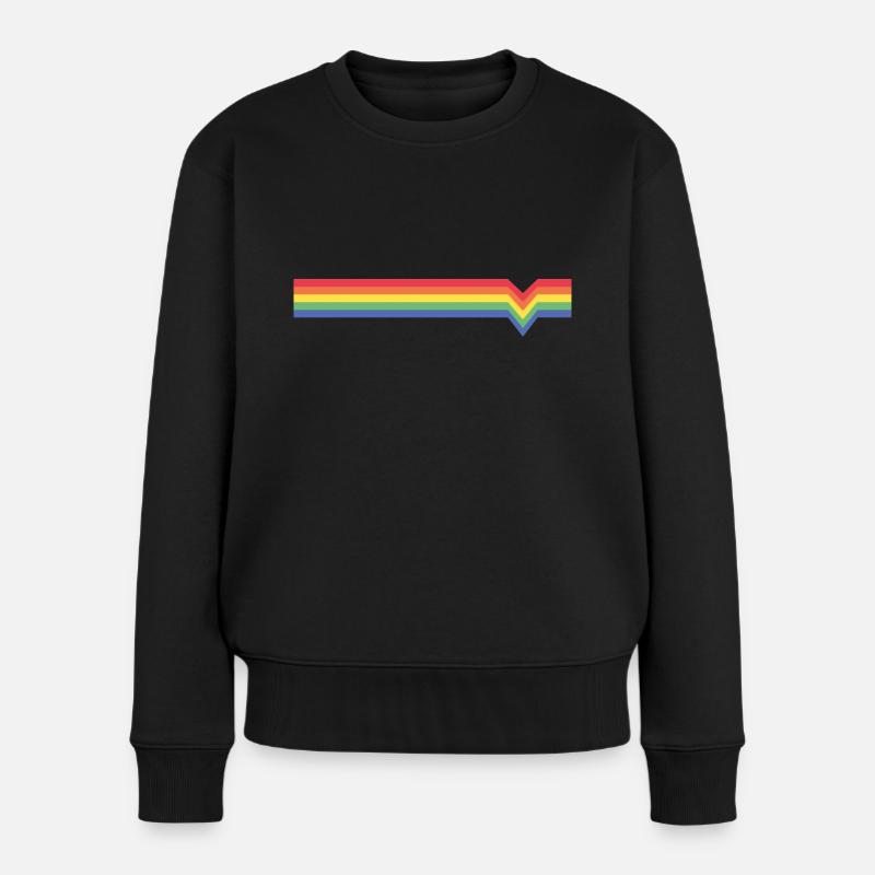 regenbogen - Frauen Premium Bio Pullover - Schwarz