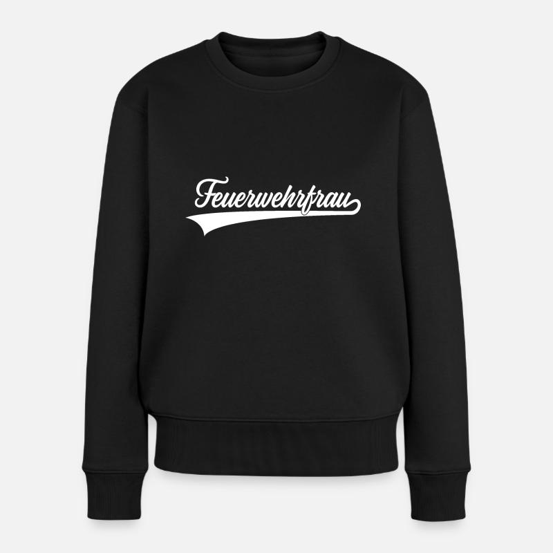 FEUERWEHRFRAU FEUERWEHR - Frauen Premium Bio Pullover - Schwarz