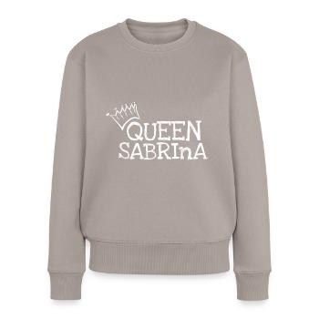 Vorname Sabrina - Frauen Premium Bio Pullover - Taupe - Vorne - Julia (174cm)