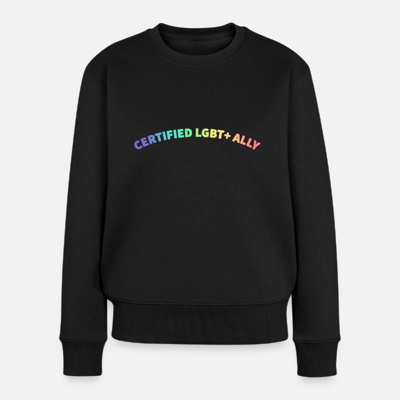 ZERTIFIZIERTER LGBT+ VERBÜNDETER - Frauen Premium Bio Pullover - Schwarz