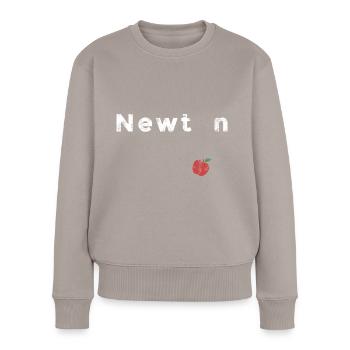 Isaac Newton - Frauen Premium Bio Pullover - Taupe - Vorne - Julia (174cm)