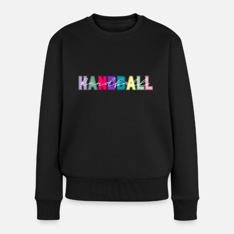 Handball Farben - Handball Liebhaber Geschenk - Frauen Premium Bio Pullover - Schwarz