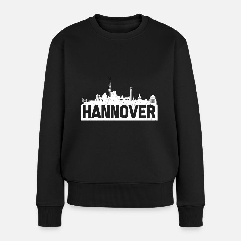 Hannover Skyline Stadt - Frauen Premium Bio Pullover - Schwarz