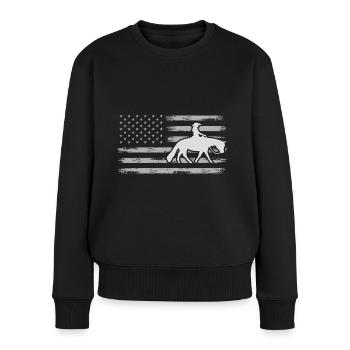 Westernpferd & Westernreiterin Westernreiten - Frauen Premium Bio Pullover - Schwarz - Vorne - Julia (174cm)