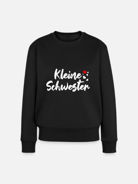 Kleine Schwester Liebe Schwesterherz - Frauen Premium Bio Pullover - Schwarz