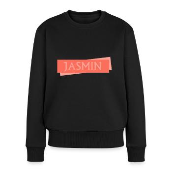 Schild Jasmin - Frauen Premium Bio Pullover - Schwarz - Vorne - Julia (174cm)