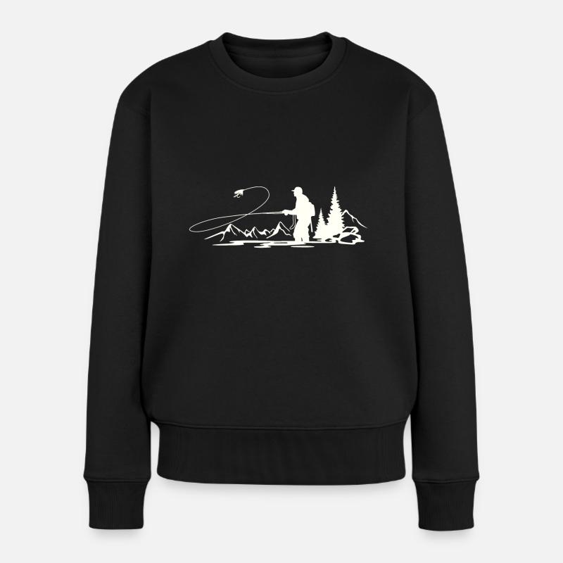 Pêche à la mouche dans le Sauerland - Pull Premium bio Femme - noir