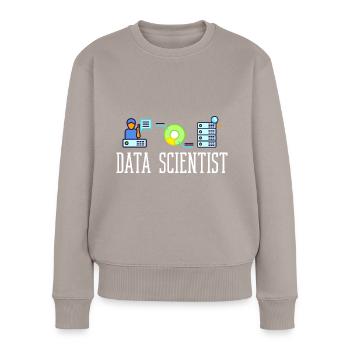 Datenwissenschaftler Data Science Wissenschaft - Frauen Premium Bio Pullover - Taupe - Vorne - Julia (174cm)