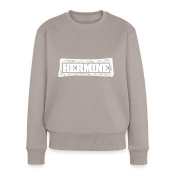 First name Hermine - Women's Premium Organic Jumper - taupe - Front - Julia (174cm)