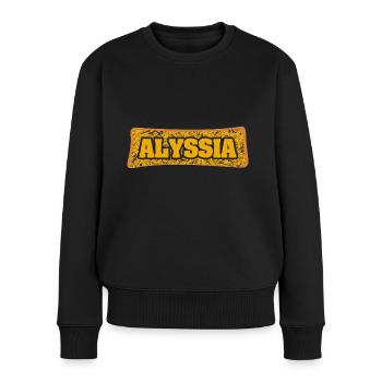Heirat Alyssia - Frauen Premium Bio Pullover - Schwarz - Vorne - Julia (174cm)