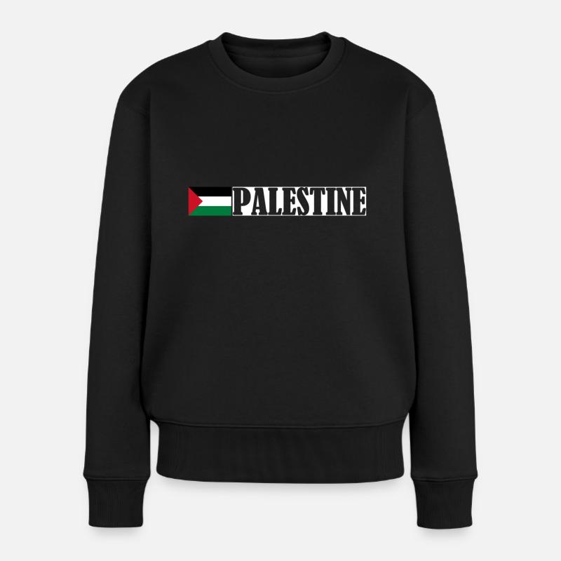 Free Palestine - Frauen Premium Bio Pullover - Schwarz