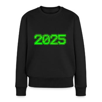 2025 - Frauen Premium Bio Pullover - Schwarz - Vorne - Julia (174cm)