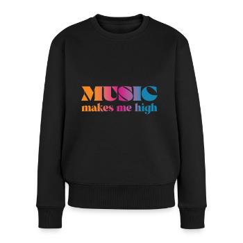 La musique me fait planer - Pull Premium bio Femme - noir - Devant - Julia (174cm)