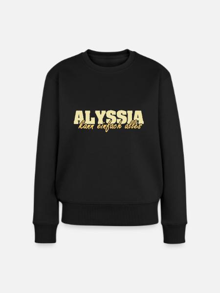 Motto Alyssia - Frauen Premium Bio Pullover - Schwarz