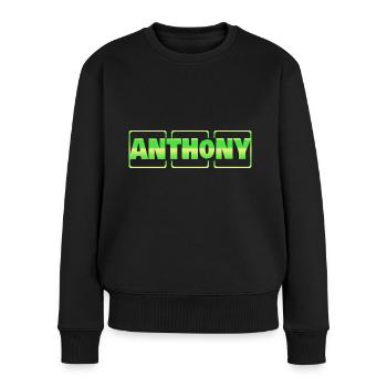 Geschenk für Anthony - Frauen Premium Bio Pullover - Schwarz - Vorne - Julia (174cm)