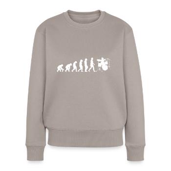 Drums White Evolution Music Drums - Women's Premium Organic Jumper - taupe - Front - Julia (174cm)