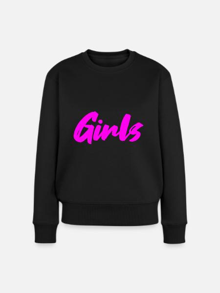 Girls - Frauen Premium Bio Pullover - Schwarz
