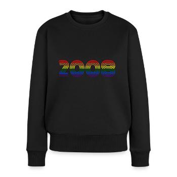 2008 - Frauen Premium Bio Pullover - Schwarz - Vorne - Julia (174cm)