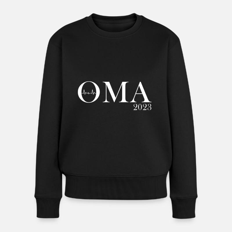Großmutter 2023 Schwanger Werdende Oma - Frauen Premium Bio Pullover - Schwarz
