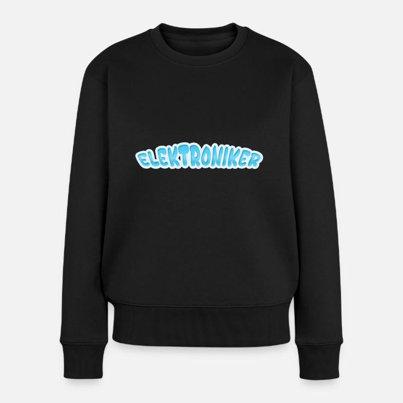 Elektroniker als Elektroniker - Frauen Premium Bio Pullover - Schwarz