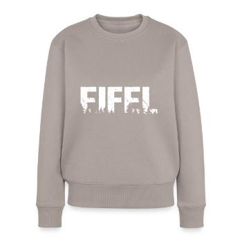 Eifel Wald Wandern - Frauen Premium Bio Pullover - Taupe - Vorne - Julia (174cm)