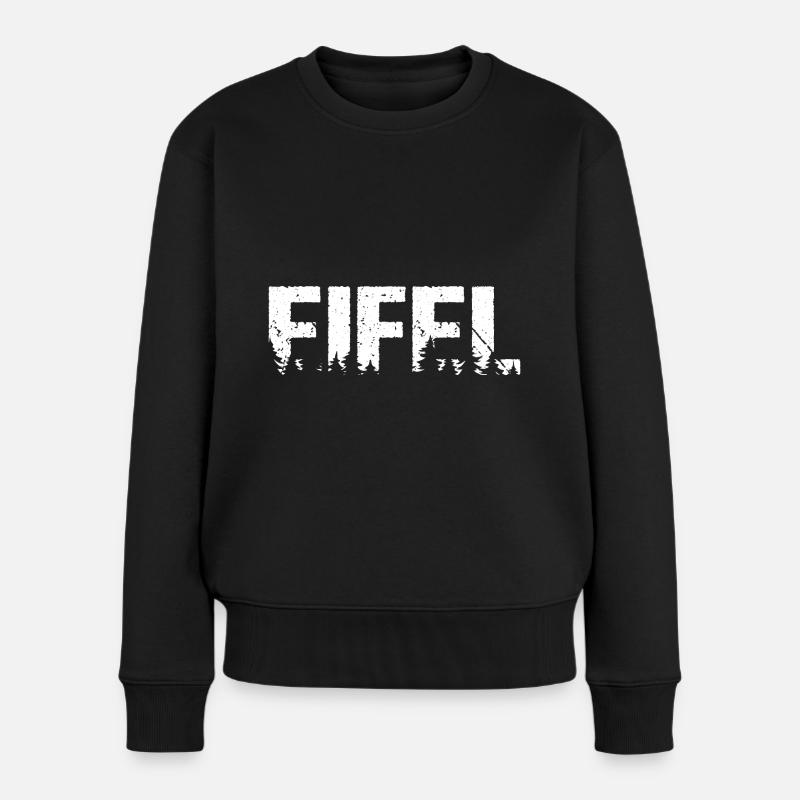 Eifel Wald Wandern - Frauen Premium Bio Pullover - Schwarz