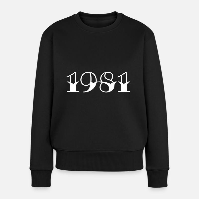 Année de naissance 1981 Anniversaire - Pull Premium bio Femme - noir